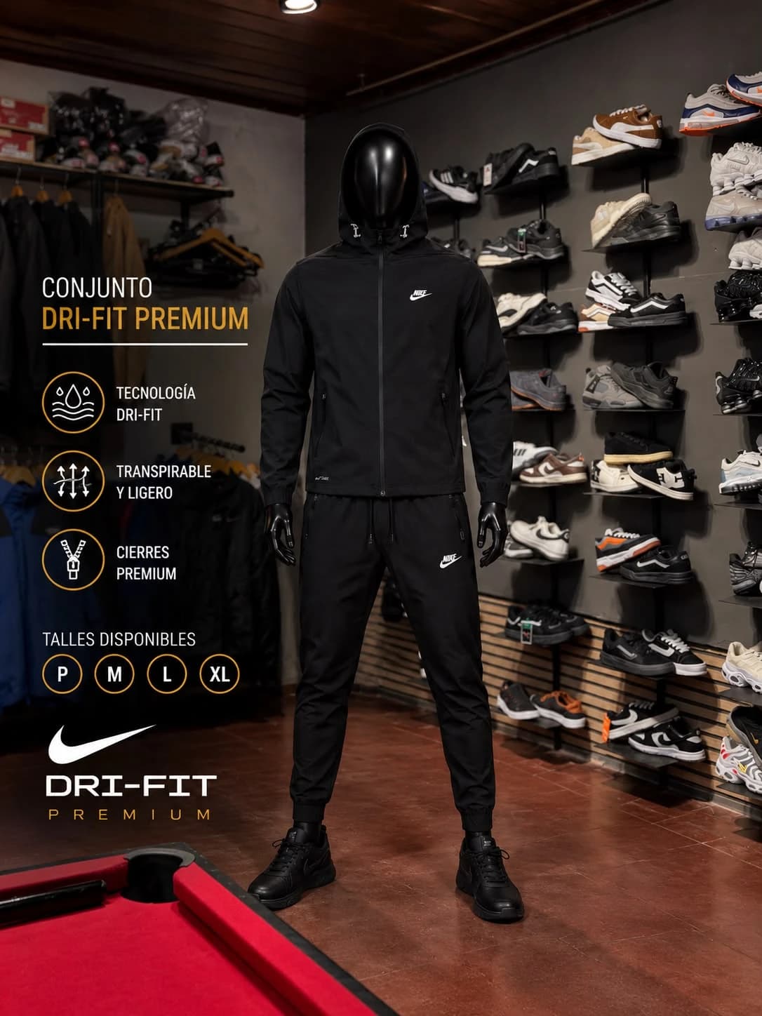 Conjunto Dri-Fit Premium Negro